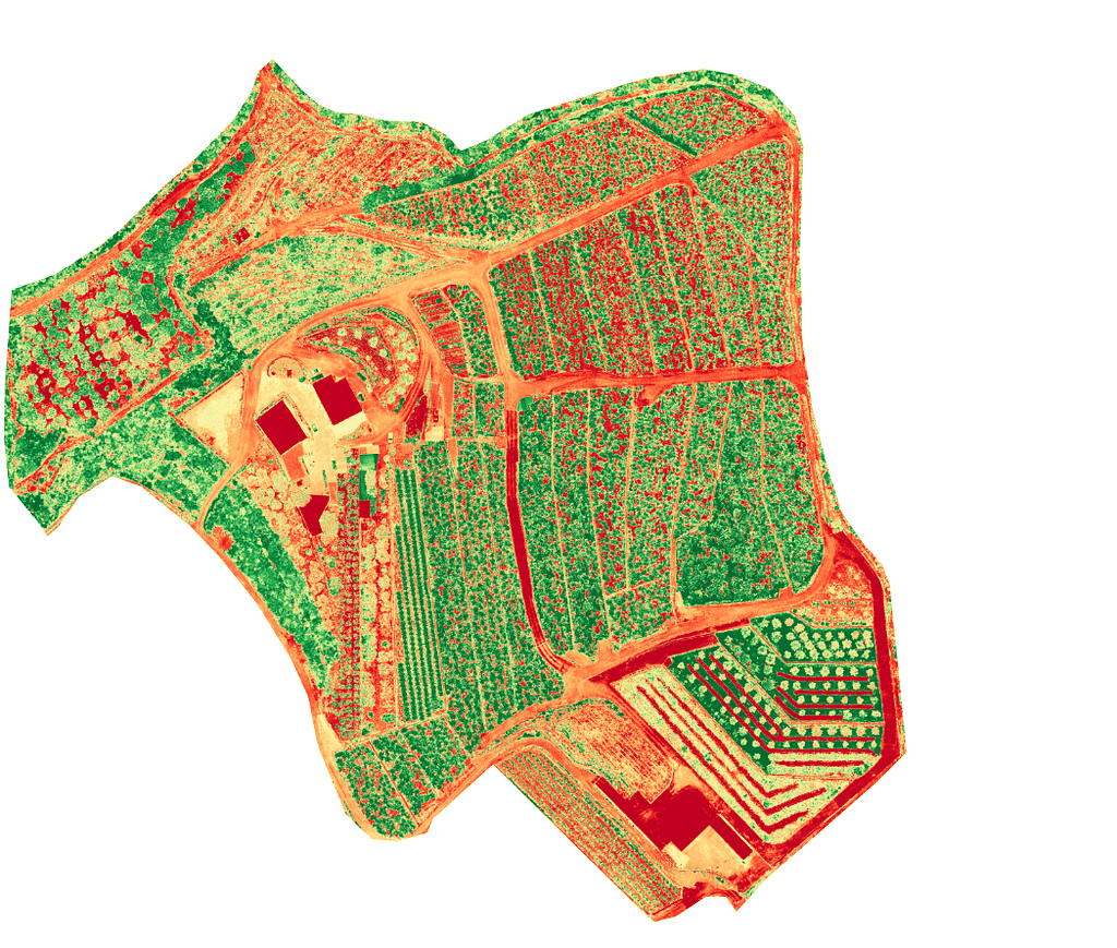 Análisis multiespectral NDVI agricultura en Canarias en La Palma